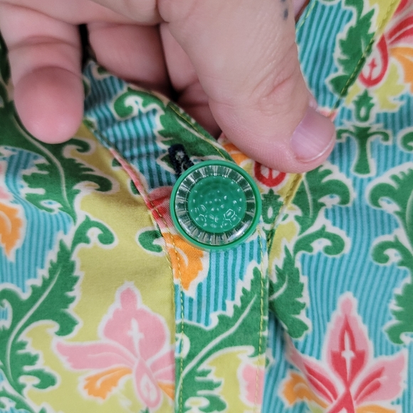 MATILDA JANE | Green Acres mock collar pintuck pleat waist tie garden tunic top - Picture 3 of 8